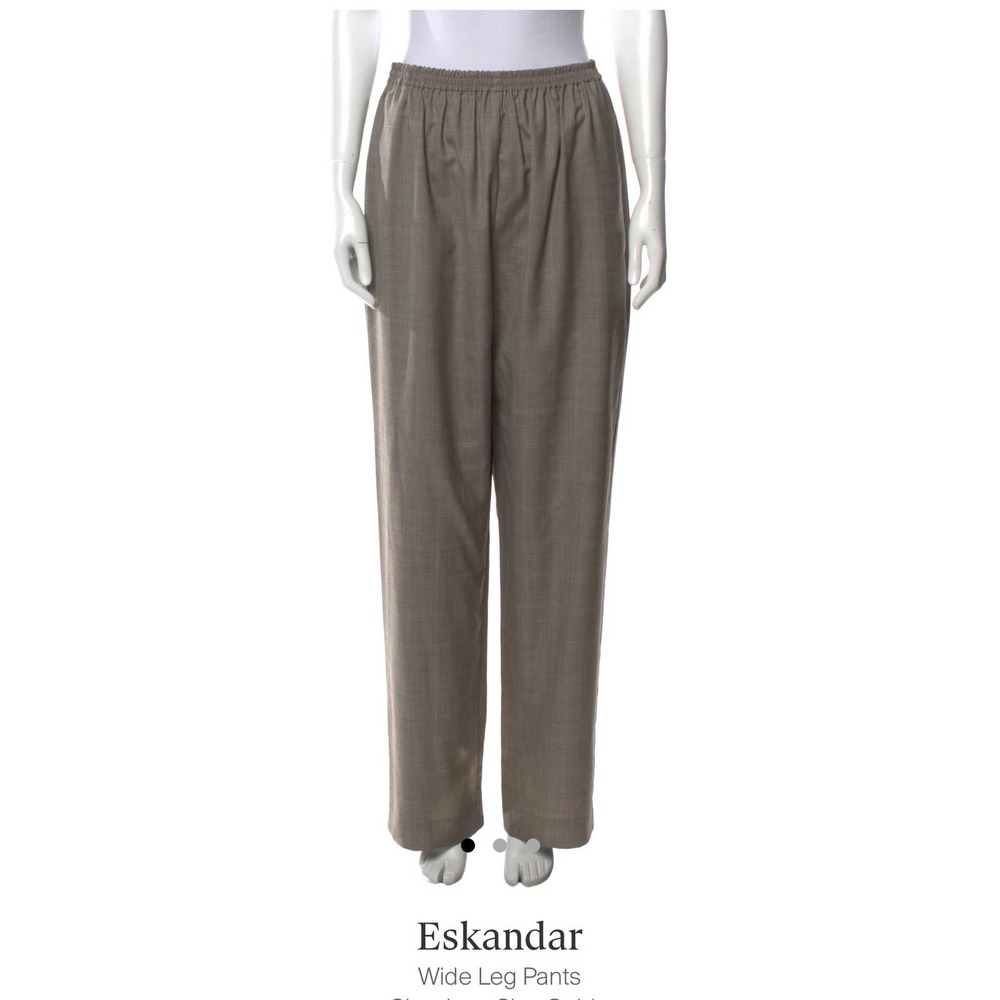 ESKANDAR VIRGIN WOOL TROUSERS WIDE LEG PANTS WITH ELASTIC WAIST WOMEN SIZE  S - Picture 3 of 16